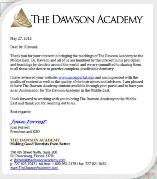 The Sawson Academy Certificate